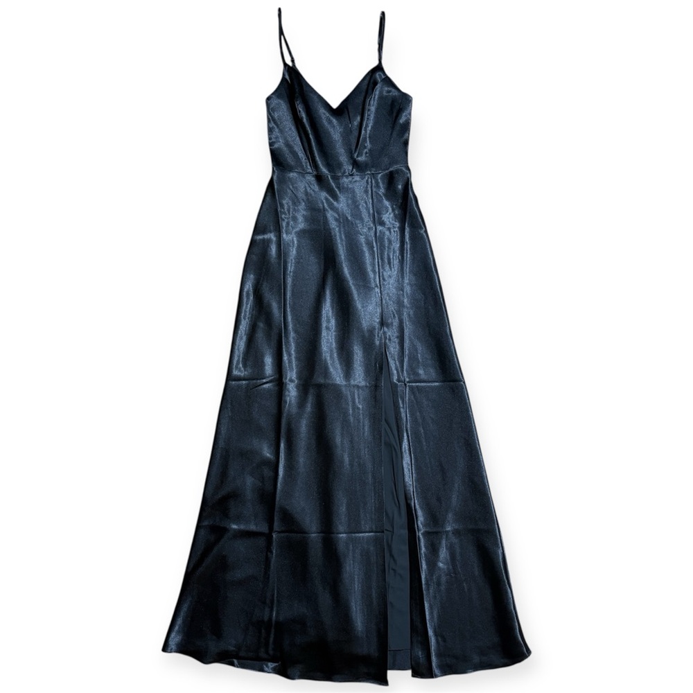 Birdy Grey Jay Shiny Satin Dress NWT In Black Sz XS